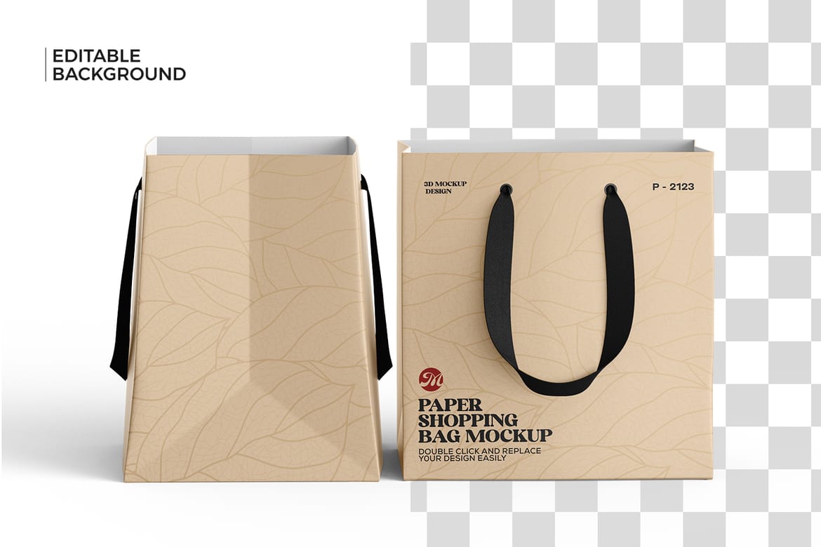 Paper Shopping Bag PSD Mockup