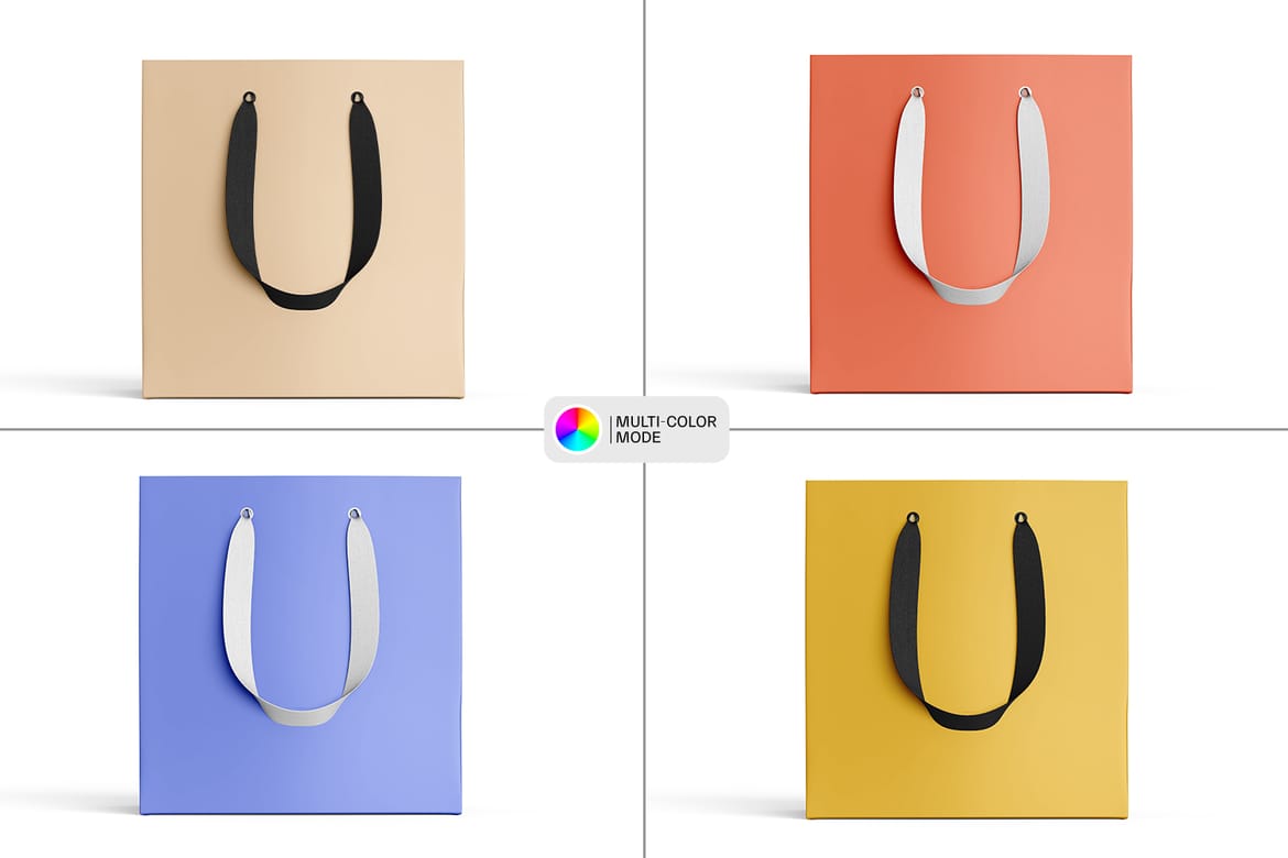 Paper Shopping Bag PSD Mockup