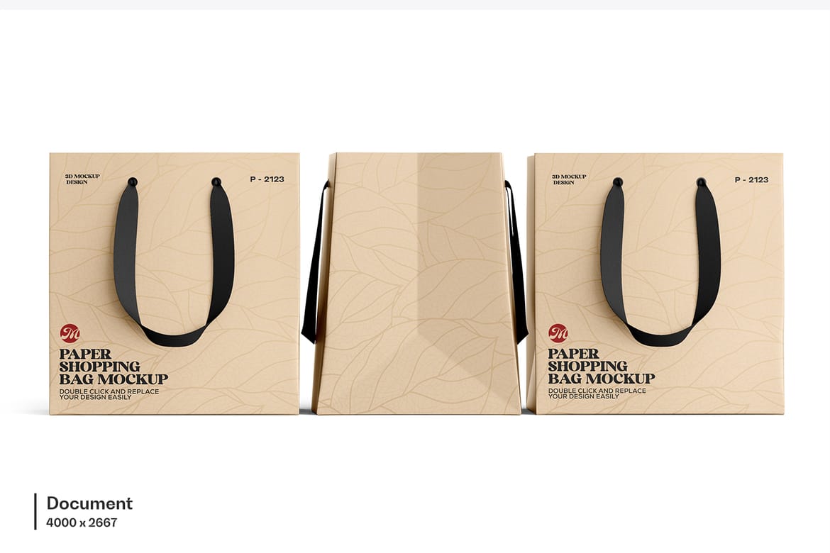 Paper Shopping Bag PSD Mockup