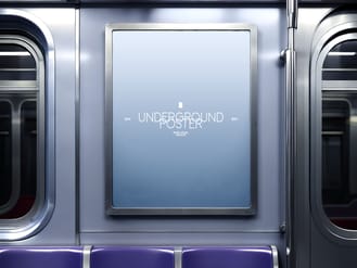 Underground Train Poster Free Mockup