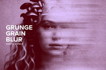 Grunge Grain Blur Image Effect Mockup