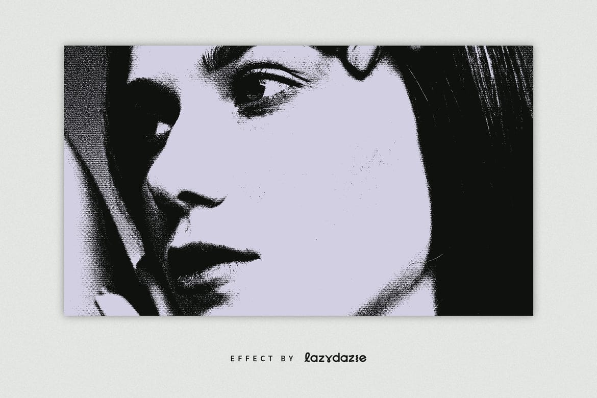 Halftone Grunge Image Effect Mockup