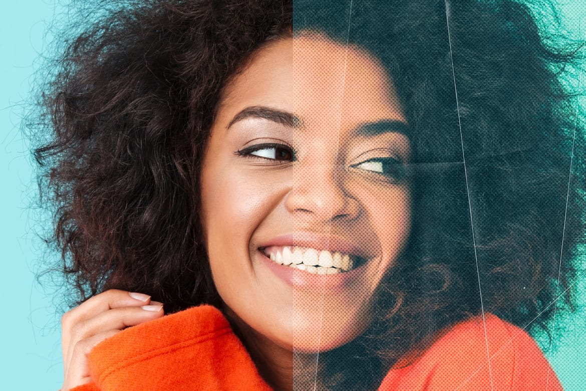 Vintage Paper Image Effect Mockup