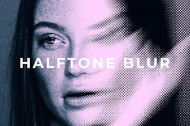 Halftone Blur Image Effect Mockup