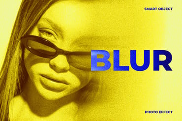 Yellow Blur Image Effect Mockup