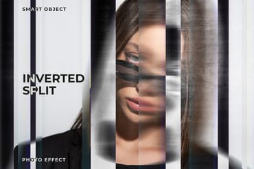 Inverted Split Image Effect Mockup