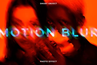 Red Motion Blur Image Effect Mockup