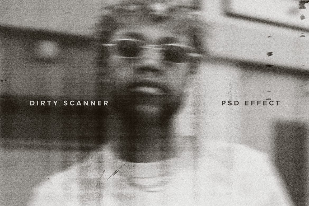 Dirty Scanner Image Effect Mockup