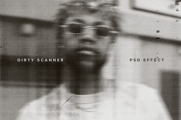 Dirty Scanner Image Effect Mockup