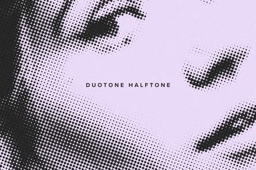 Duotone Halftone Image Effect Mockup
