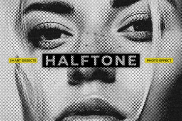Halftone Image Effect Mockup