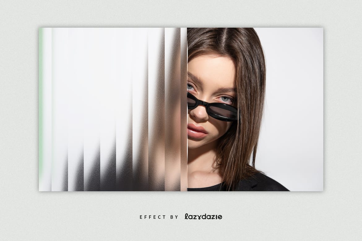 Reeded Glass Texture Image Effect Mockup