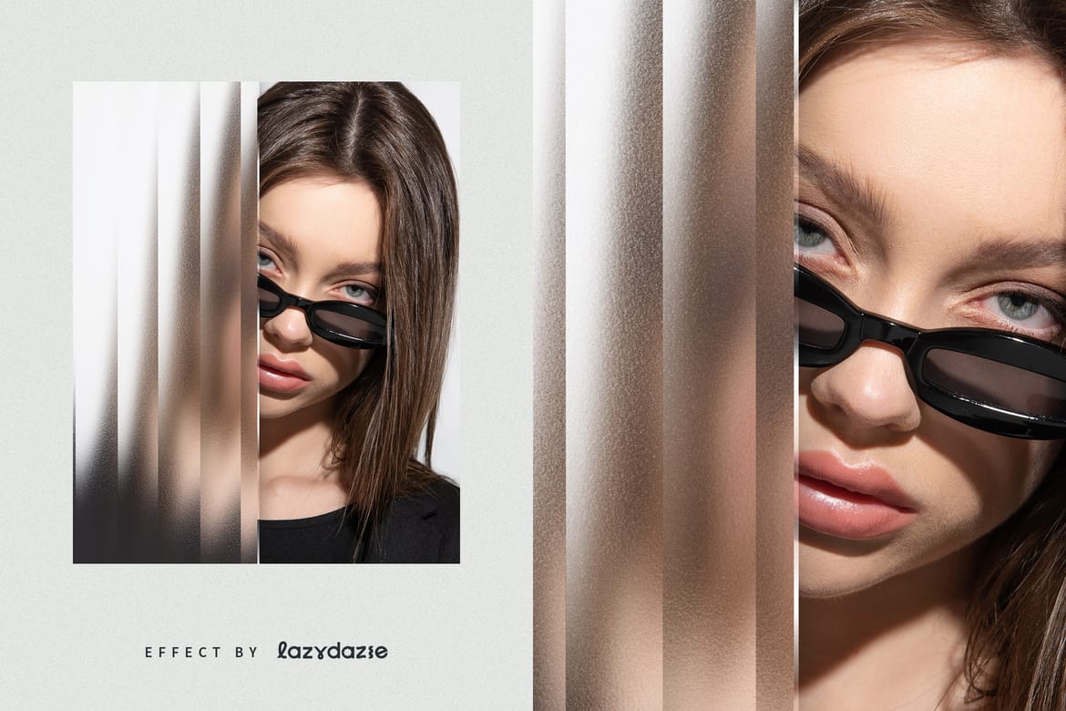 Reeded Glass Texture Image Effect Mockup