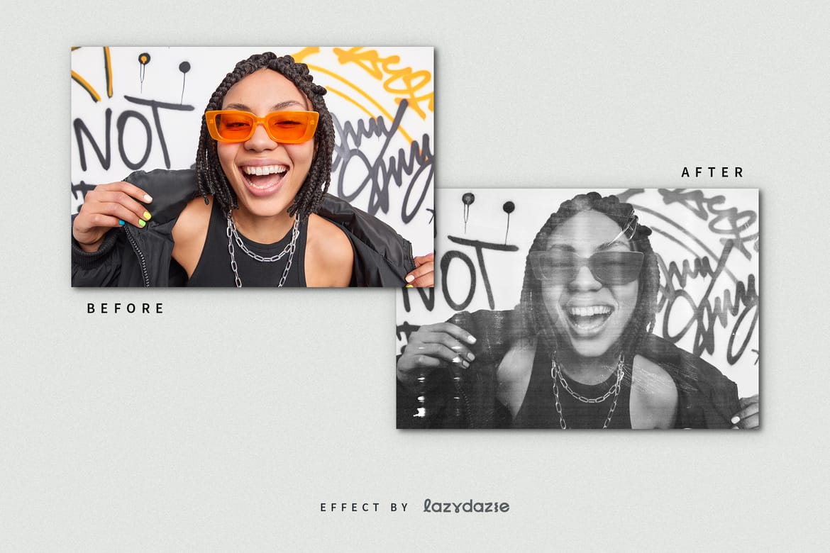 Grunge Paper Image Effect Mockup