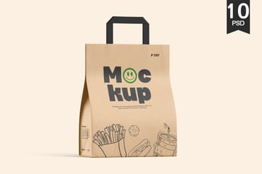 Kraft Paper Bag with Handle Mockup