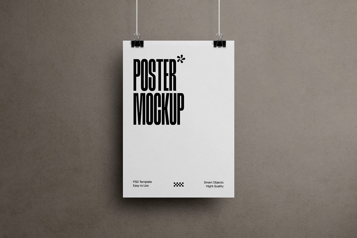 Clipped Poster Mockups Set