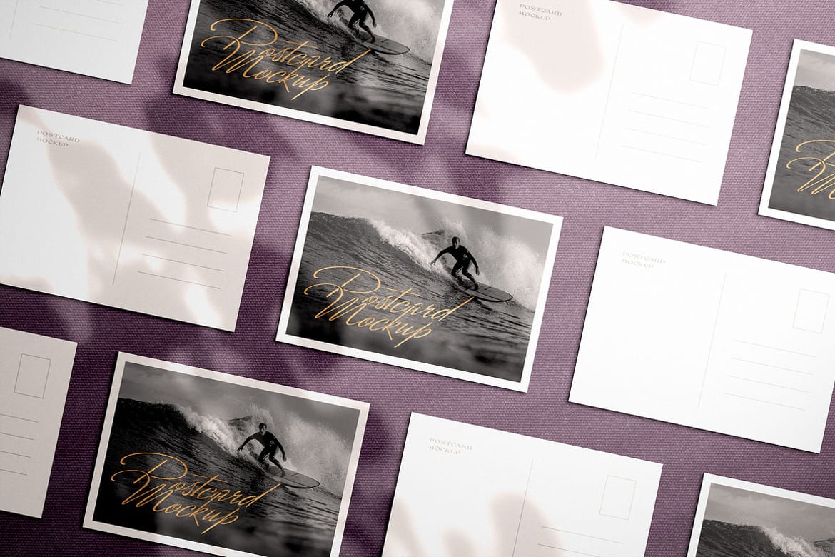 Realistic Postcard Mockup Scenes