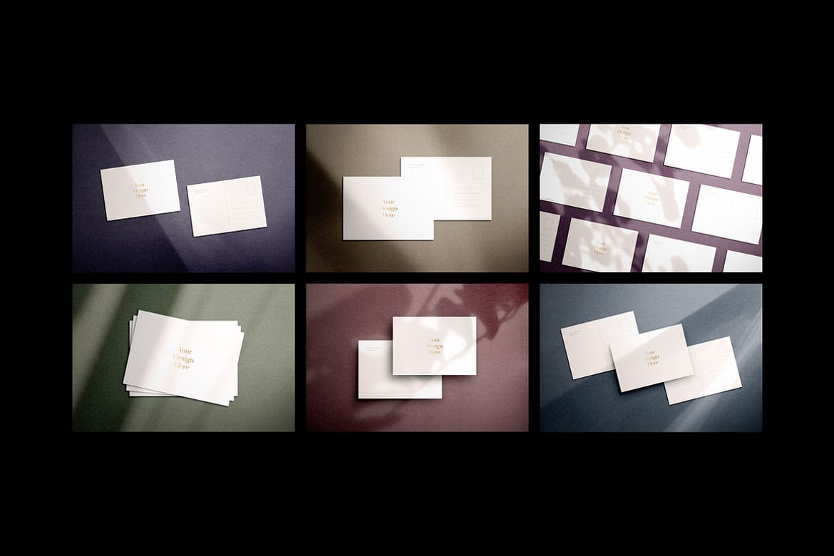 Realistic Postcard Mockup Scenes