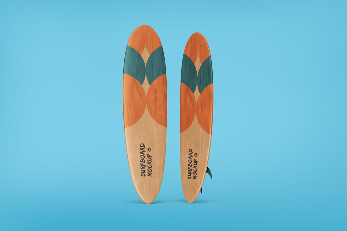 Wooden Surfboard Mockup