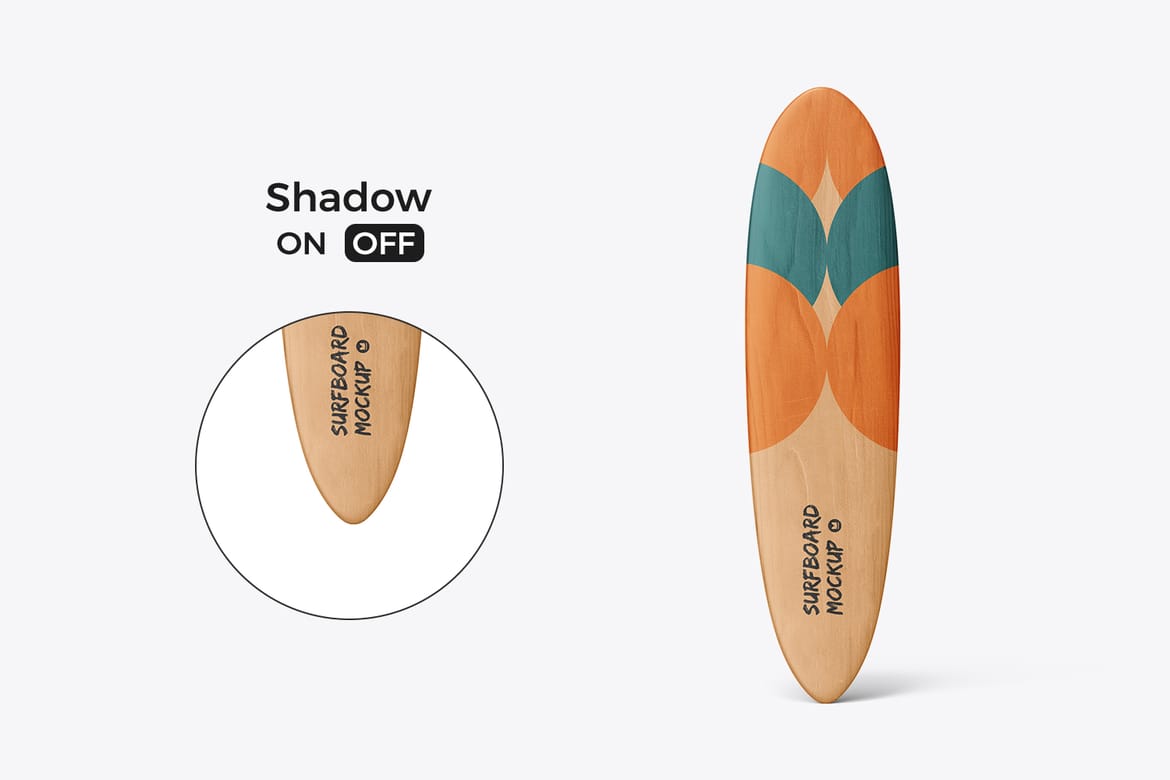 Wooden Surfboard Mockup