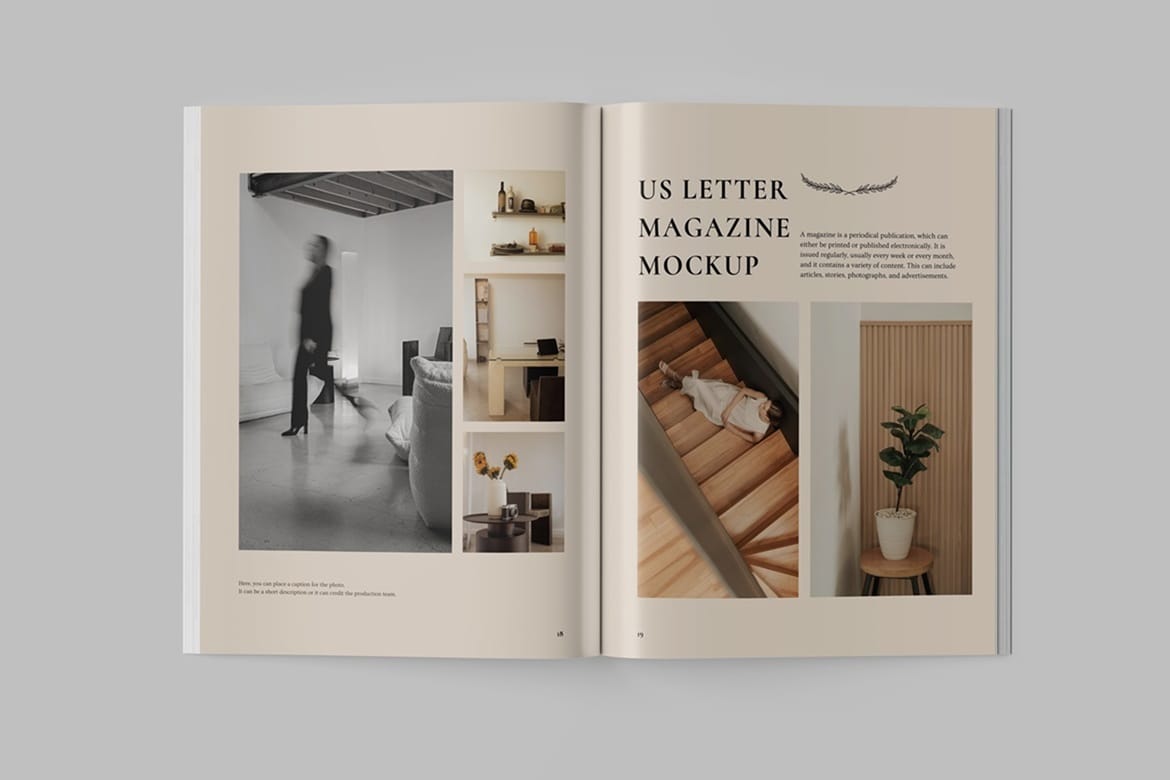 Us Letter Magazine Mockup