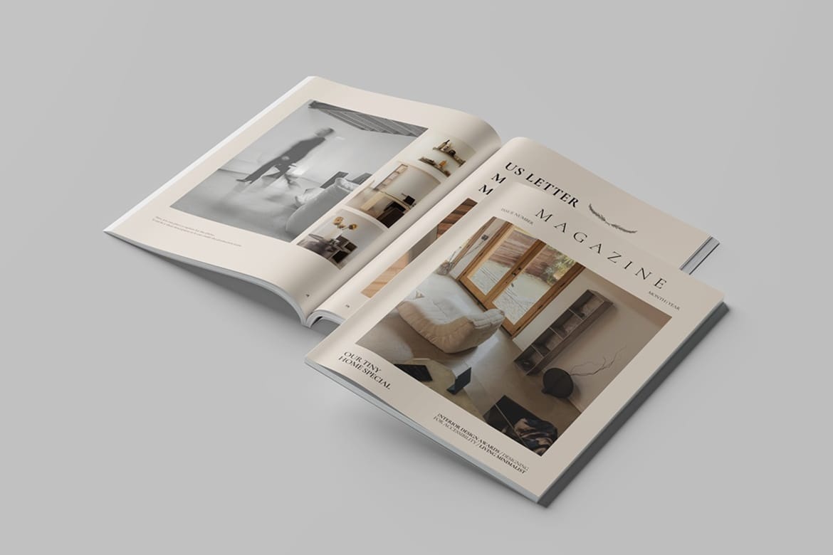 Us Letter Magazine Mockup