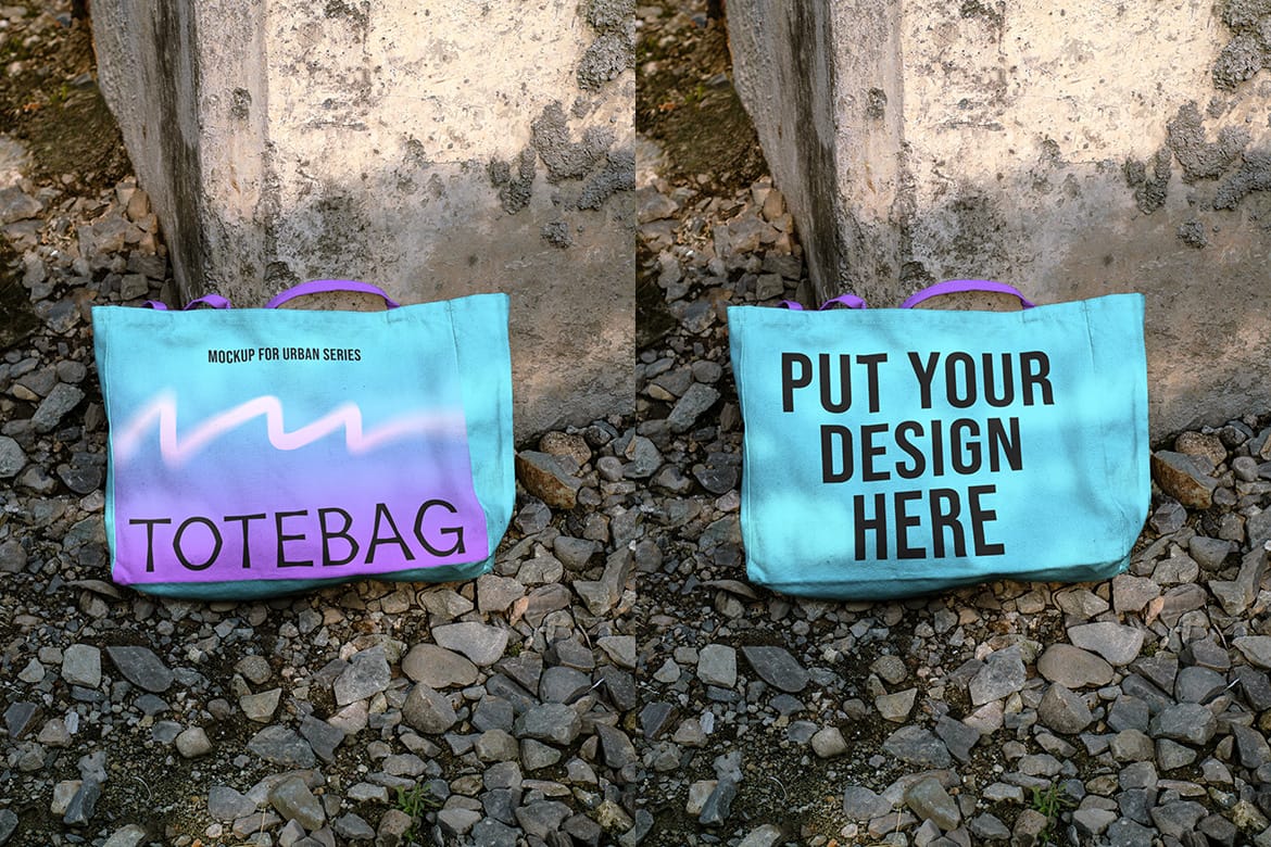 Realistic Scene Tote Bag Mockup - VOL