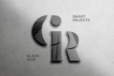 Glass Sign 3d Mockup