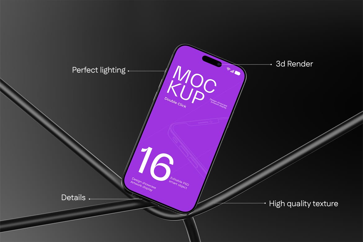 iPhone 16 Pro Mockup – Clean Studio Look