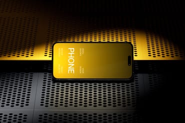 iPhone 16 Pro Mockup on Metal Rack