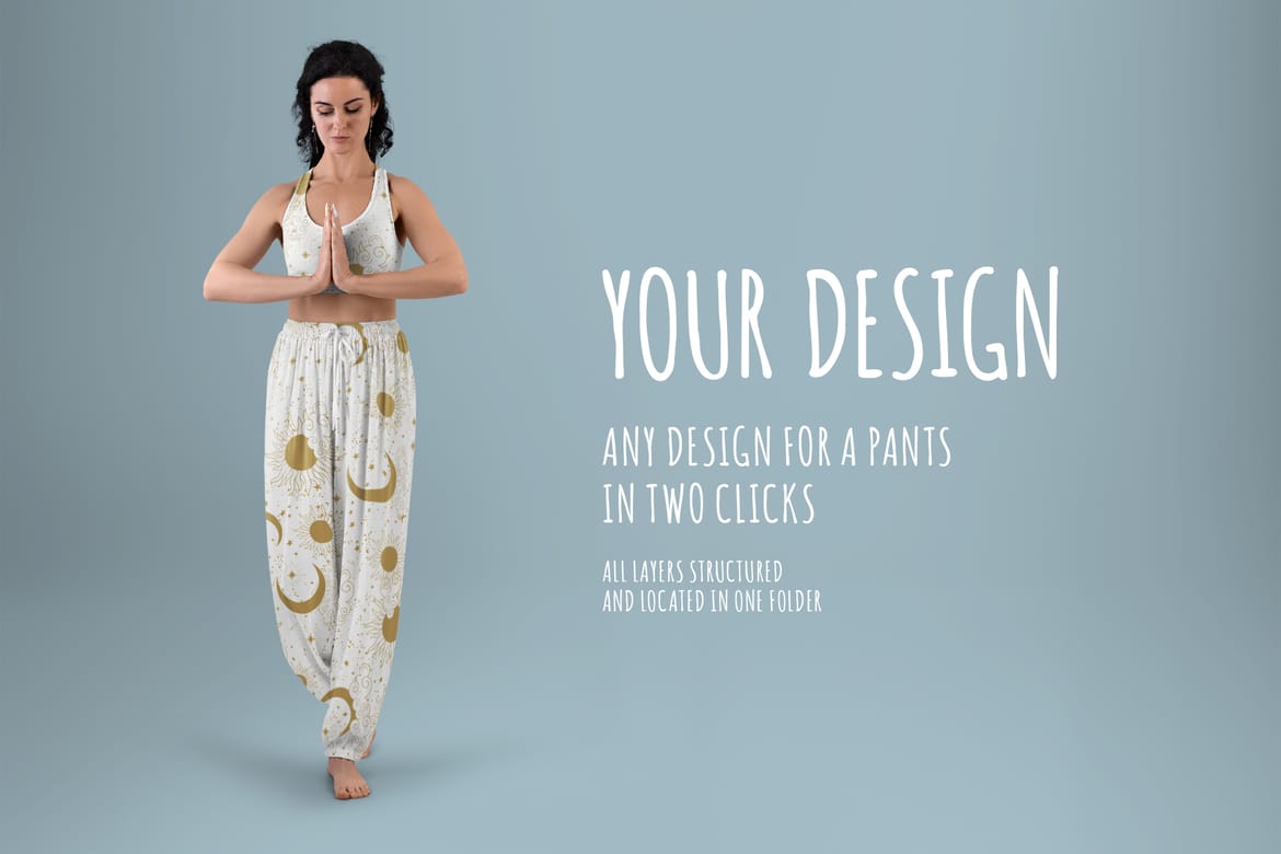 6 Wide Leg Pants Mockups and Top for Yoga and Pilates. vol.03