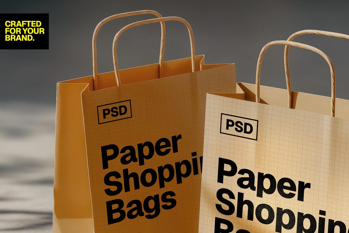 Paper Shopping Bag Mockup PSD