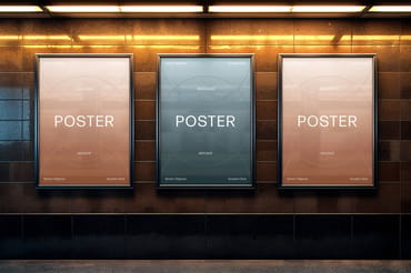 Framed A4 Posters Mockup