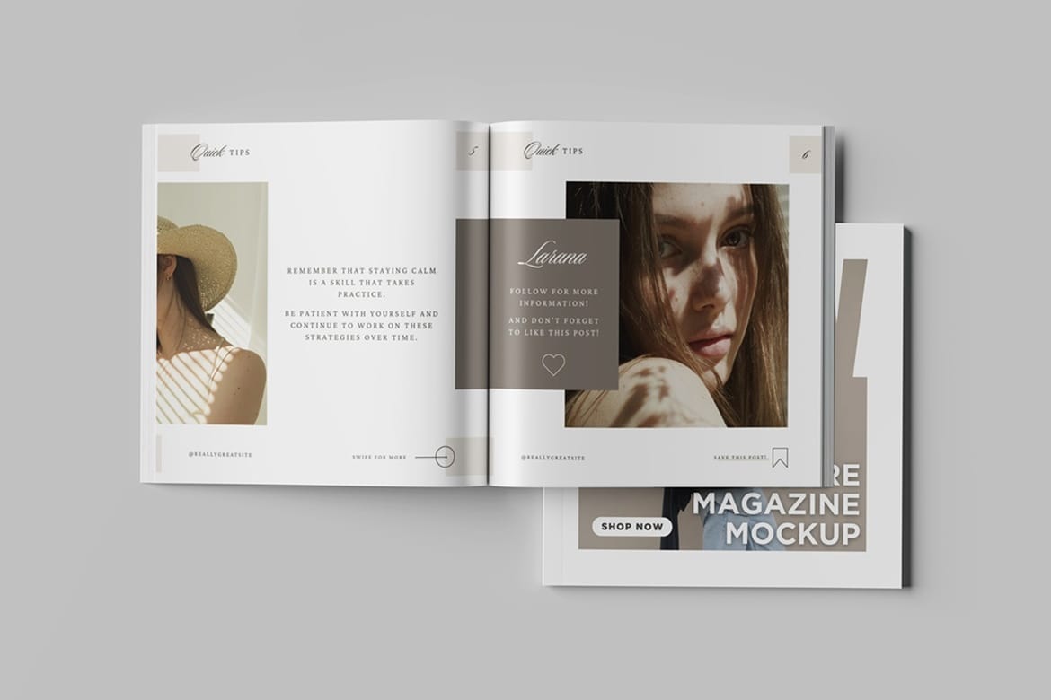 Square Magazine Mockup