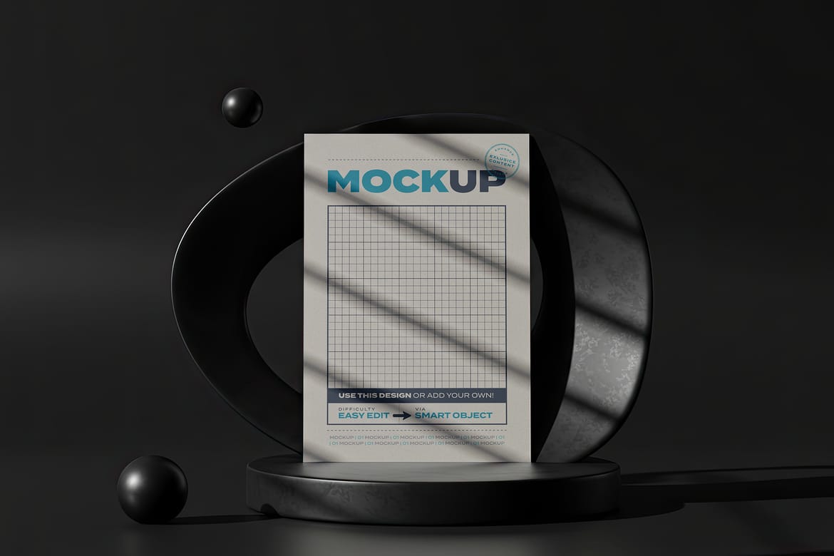 Poster Images Mockups with Sculptures