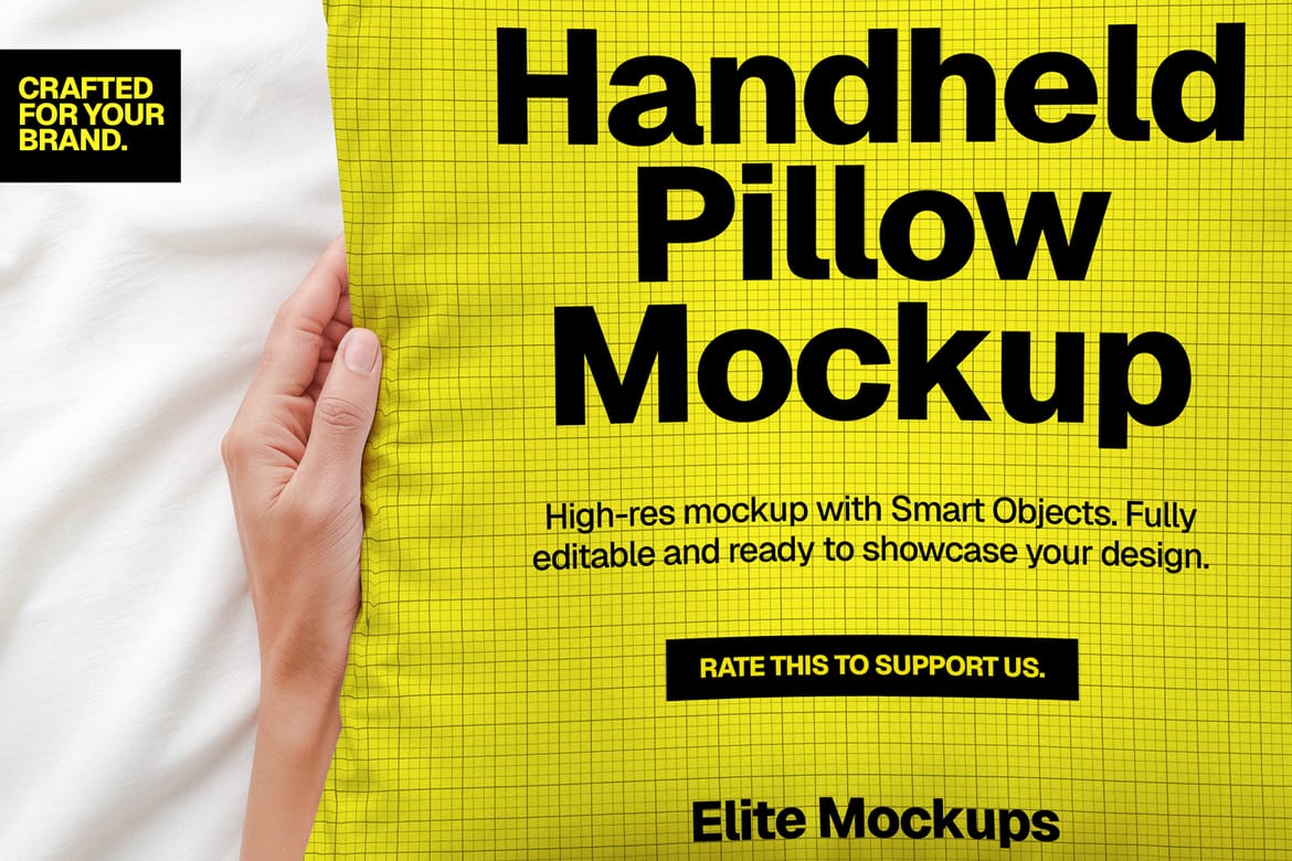 Handheld Pillow Mockup PSD