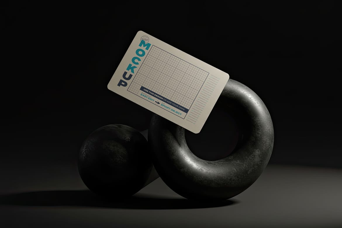 Cards Mockups with Sculptures Art