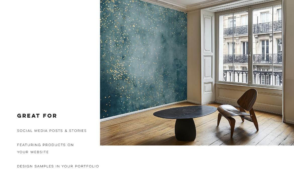Parisian Home Room Wallpaper Mockup No 1 