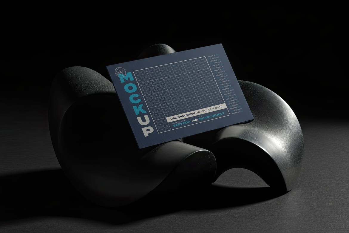 Cards Mockups with Sculptures Art