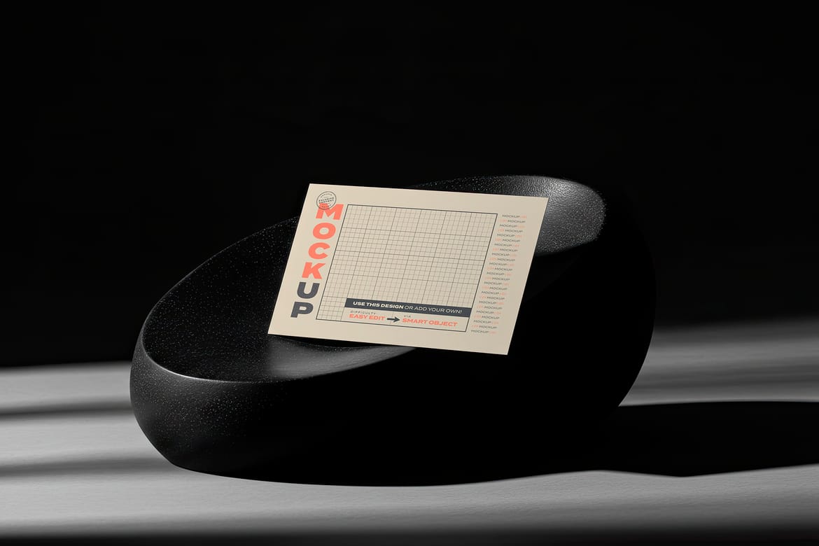 Cards Mockups with Sculptures Art