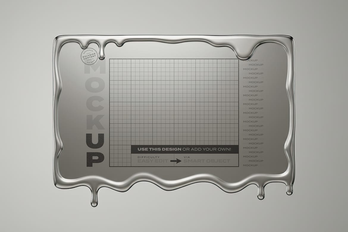 Liquid Silver Chrome Frame Mockups