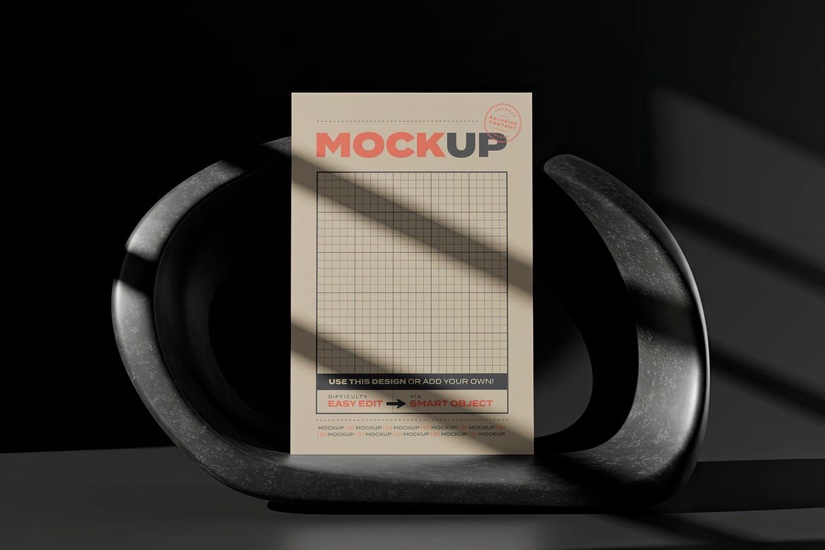 Poster Images Mockups with Sculptures