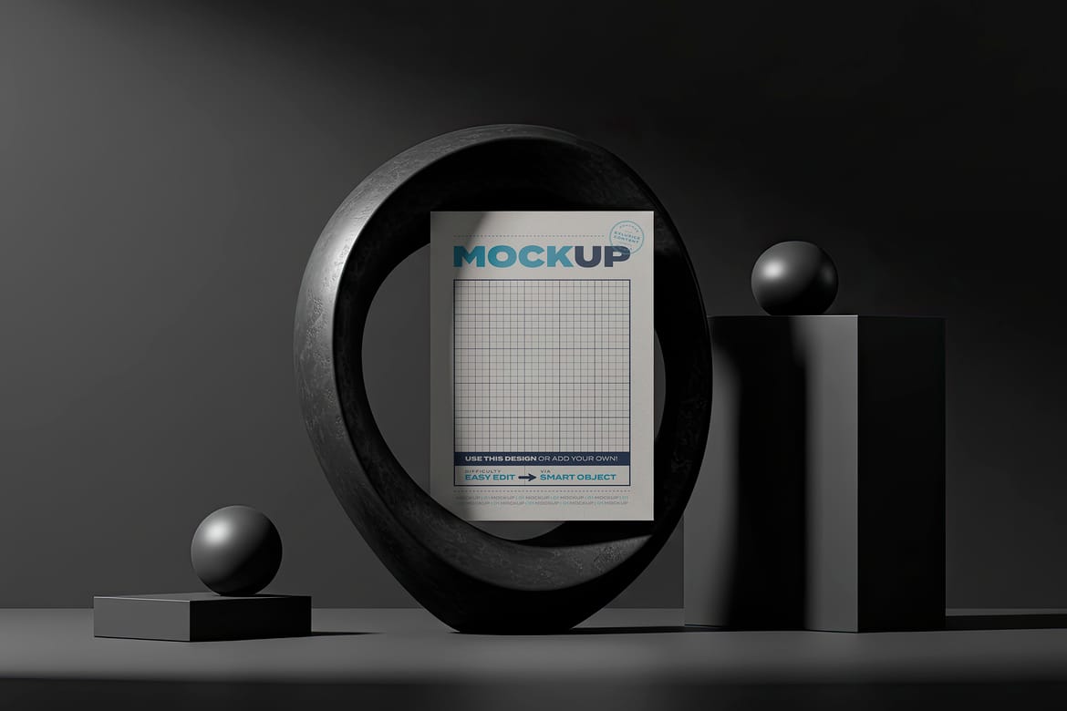 Poster Images Mockups with Sculptures
