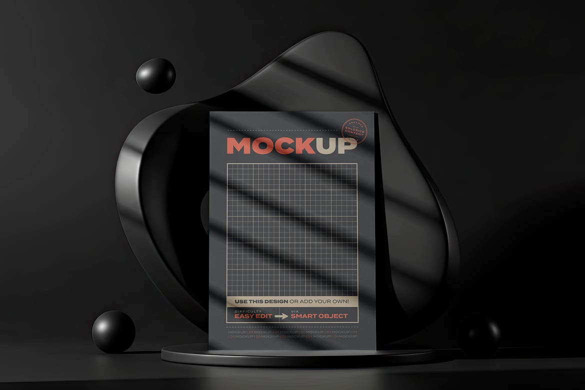Poster Images Mockups with Sculptures