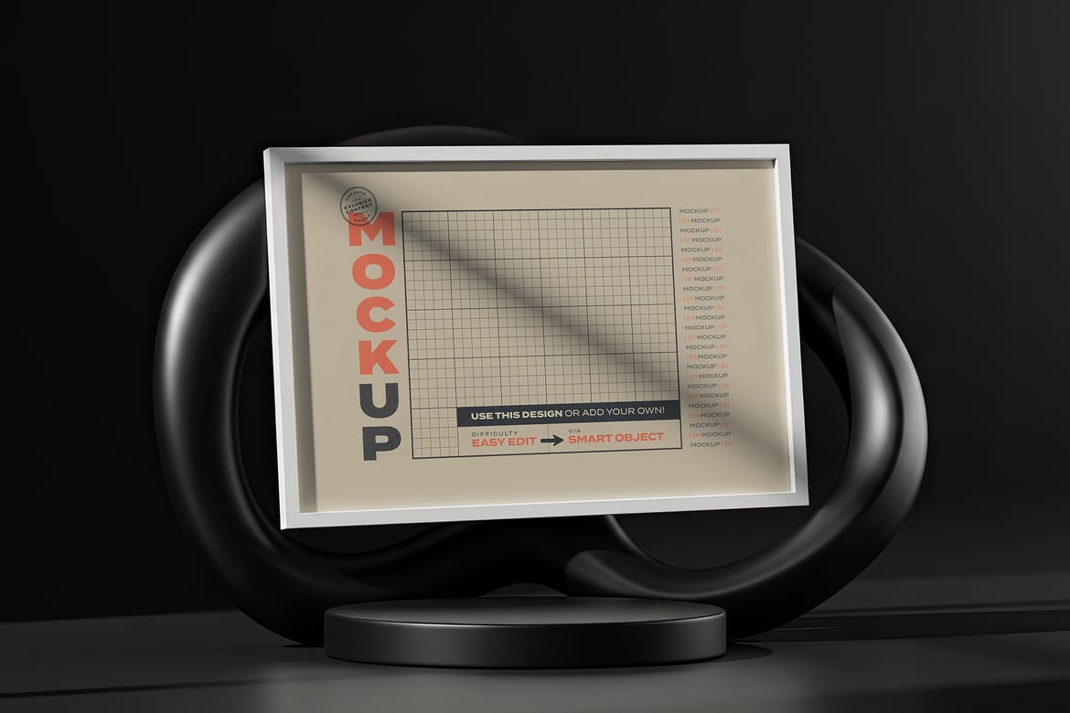 Poster Images Mockups with Sculptures