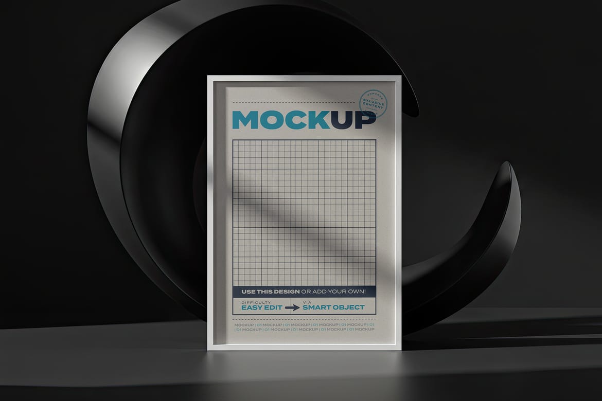 Poster Images Mockups with Sculptures
