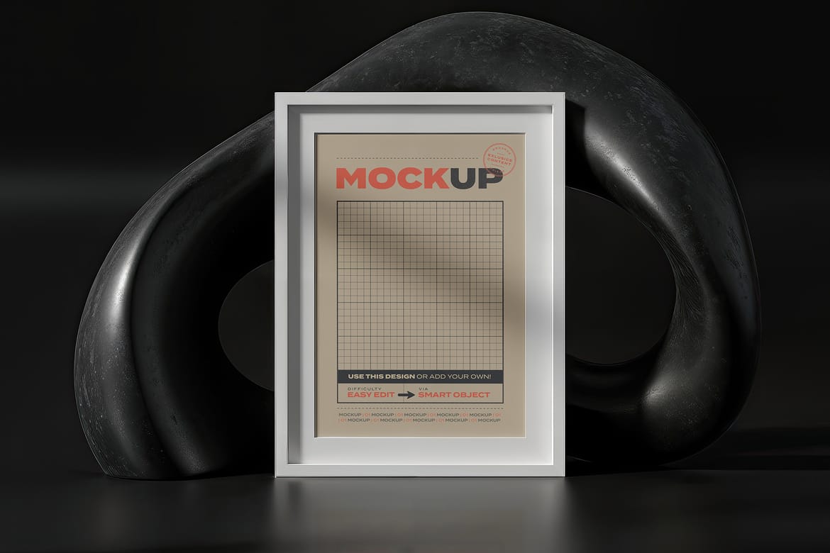 Poster Images Mockups with Sculptures