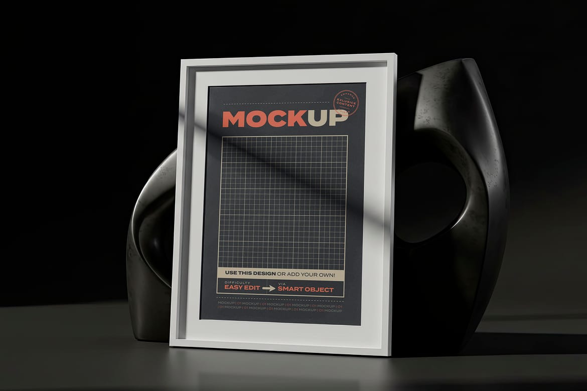 Poster Images Mockups with Sculptures