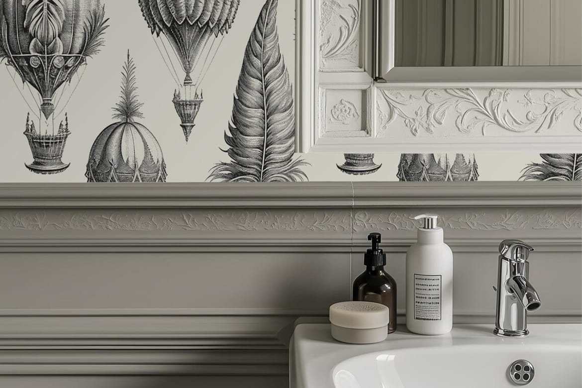 Parisian Bath Wallpaper Mockup No. 3