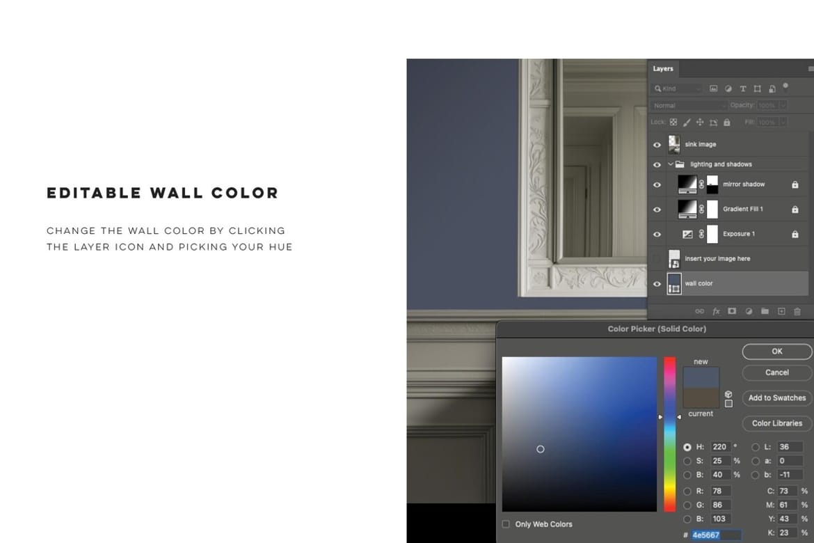 Parisian Bath Wallpaper Mockup No. 3